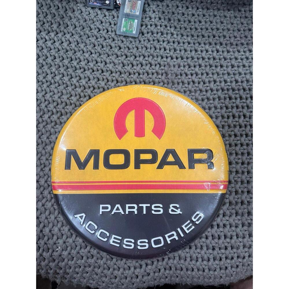 MOPAR Parts&Accessories 12" Round Metal Sign~Embossed DISTRESSED EDGE New/Sealed